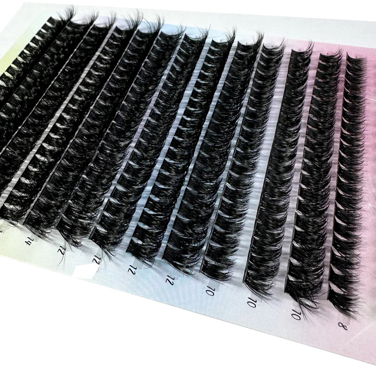 New 640 Cluster Lashes Kit 5D Fluffy Thick Eyelash Extension Kit Volume Mixed Tray Faux Mink Lashes Lash Extension Makeup