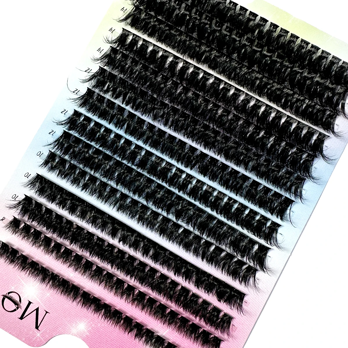 New 640 Cluster Lashes Kit 5D Fluffy Thick Eyelash Extension Kit Volume Mixed Tray Faux Mink Lashes Lash Extension Makeup