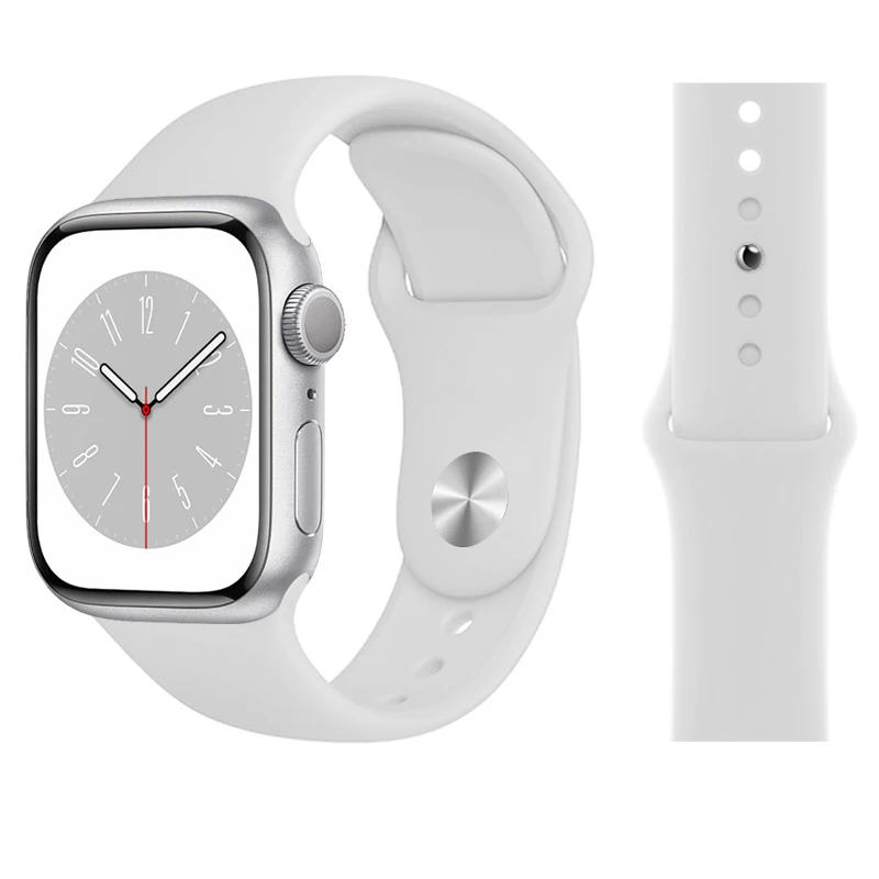 Silicone Strap For Apple Watch Band 45mm 46mm 44mm 41mm 40mm 42mm Sport Correa Bracelet iWatch Series 12 11 10 SE 9 8 Ultra 4 3