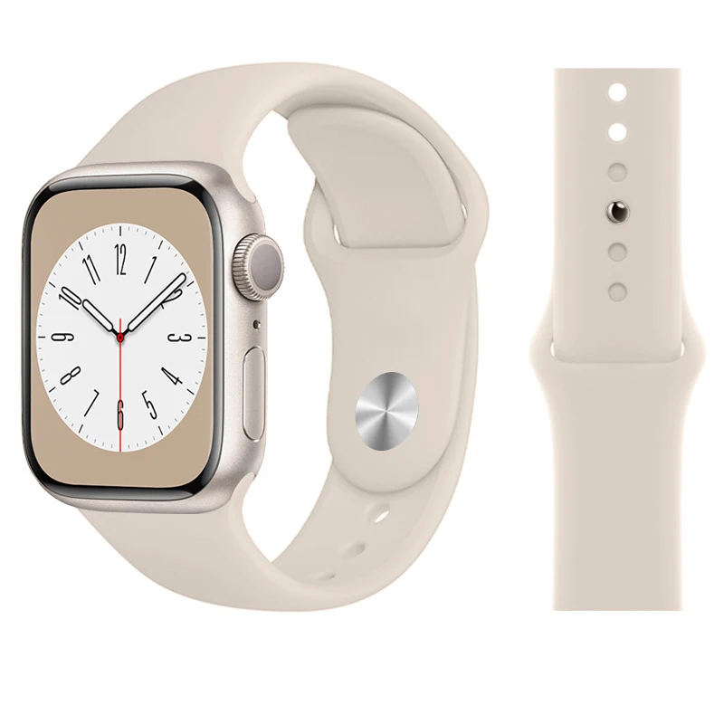 Silicone Strap For Apple Watch Band 45mm 46mm 44mm 41mm 40mm 42mm Sport Correa Bracelet iWatch Series 12 11 10 SE 9 8 Ultra 4 3