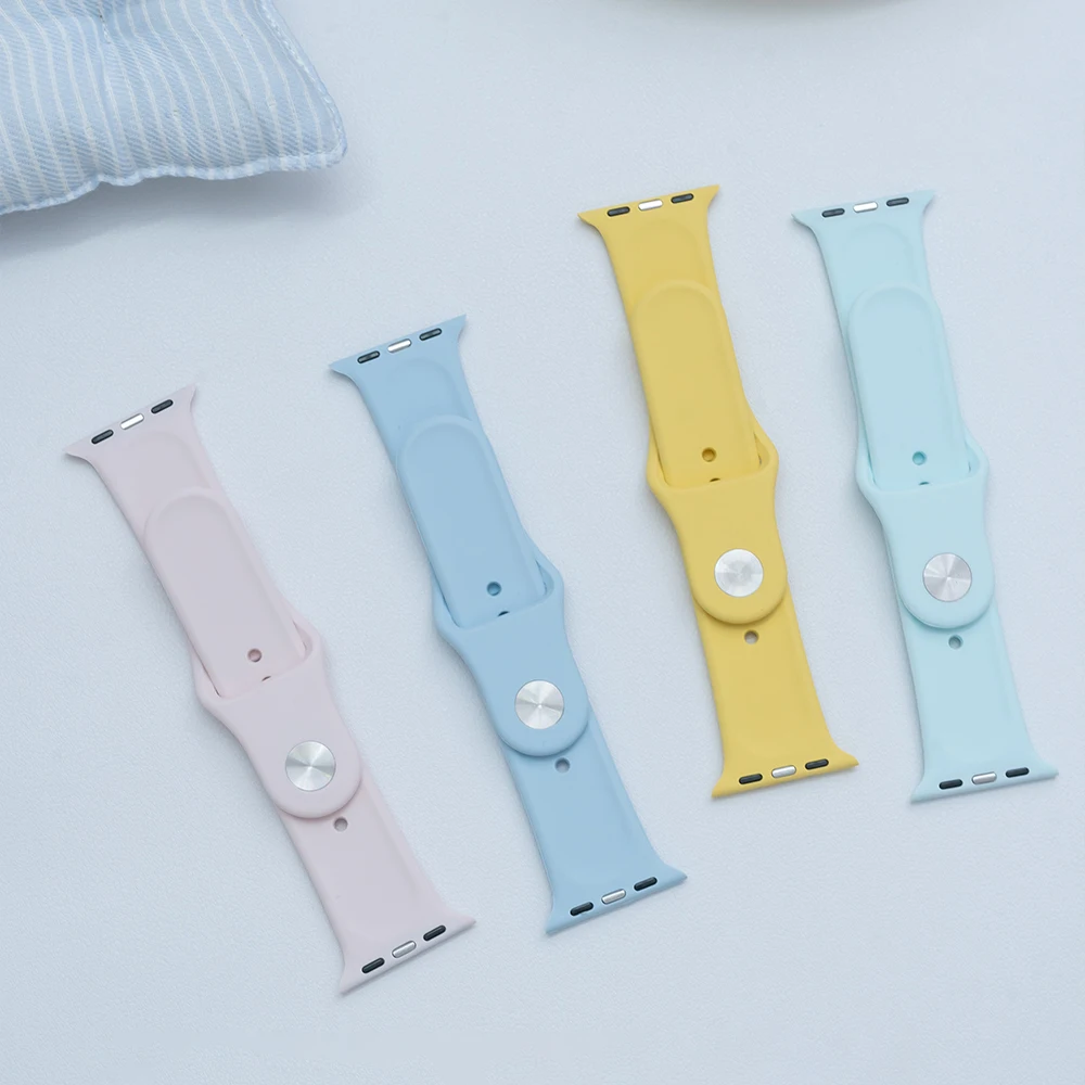 Silicone Strap For Apple Watch Band 45mm 46mm 44mm 41mm 40mm 42mm Sport Correa Bracelet iWatch Series 12 11 10 SE 9 8 Ultra 4 3