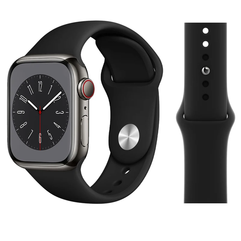 Silicone Strap For Apple Watch Band 45mm 46mm 44mm 41mm 40mm 42mm Sport Correa Bracelet iWatch Series 12 11 10 SE 9 8 Ultra 4 3