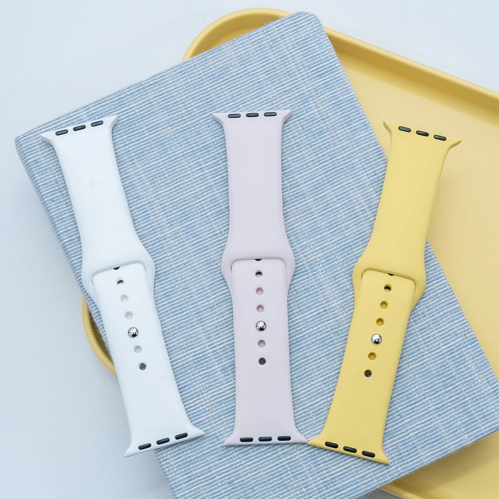 Silicone Strap For Apple Watch Band 45mm 46mm 44mm 41mm 40mm 42mm Sport Correa Bracelet iWatch Series 12 11 10 SE 9 8 Ultra 4 3