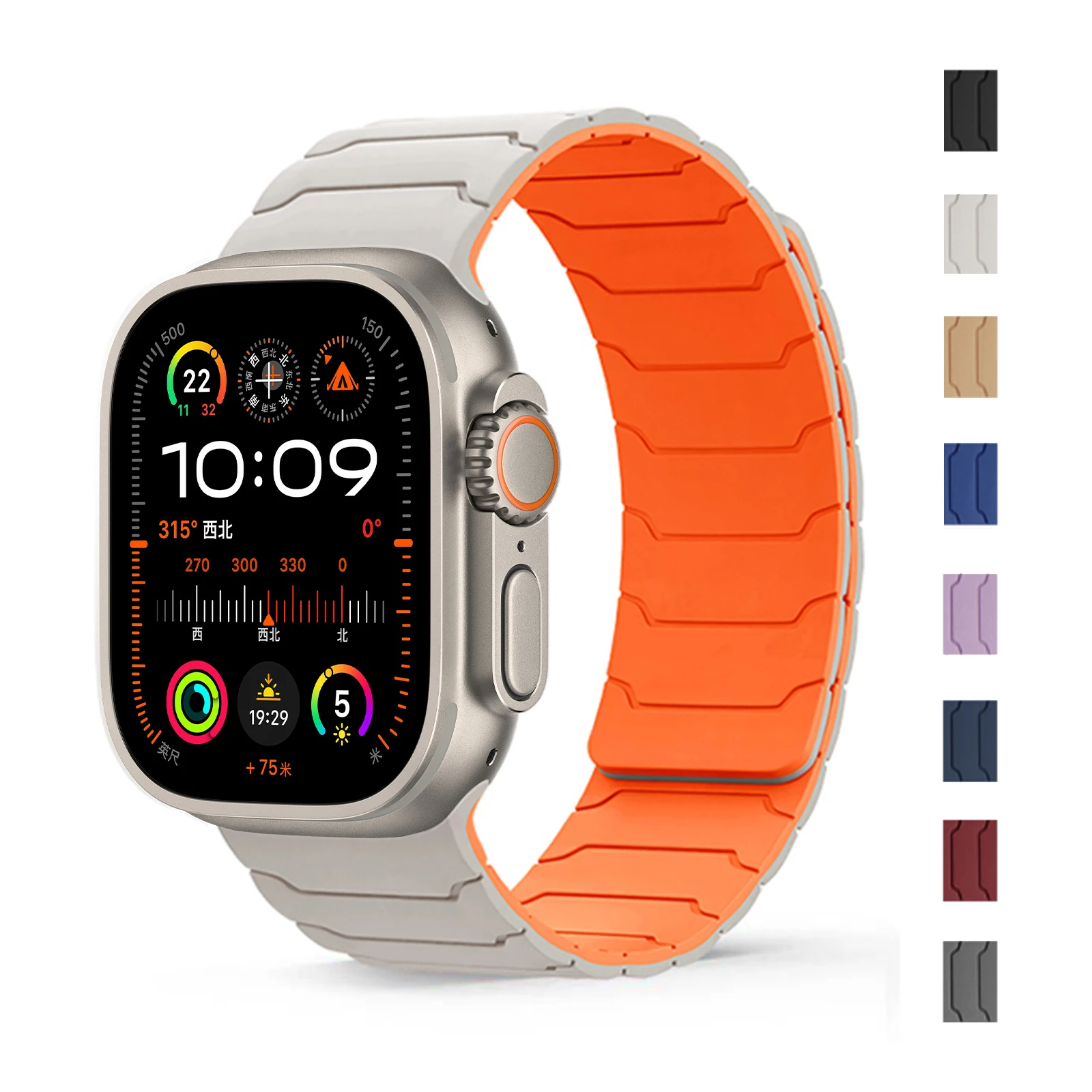 Magnetic Straps for Apple Watch Bands Ultra 2 3 49 44 40 41 46 42mm 45mm 38 Silicone Sports Bracelet iWatch Series 11 9 8 SE 10