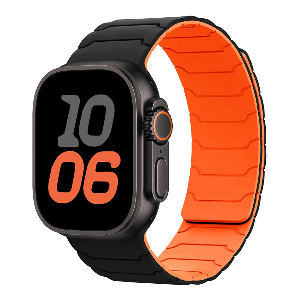 Magnetic Straps for Apple Watch Bands Ultra 2 3 49 44 40 41 46 42mm 45mm 38 Silicone Sports Bracelet iWatch Series 11 9 8 SE 10