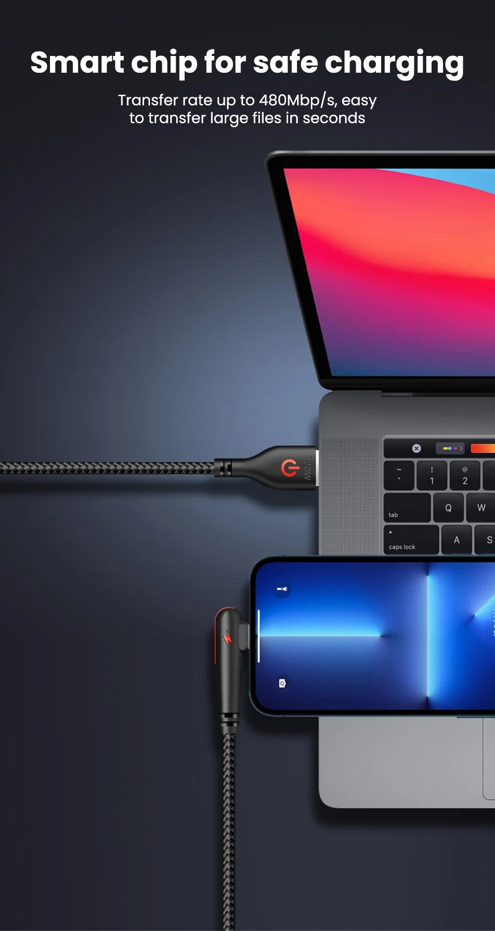 NNBILI 120W USB To Type-C Cable 90 Degree Elbow Mobile Phone Fast Charging For Huawei Mate 60 Xiaomi Samsung Charger Data Wire