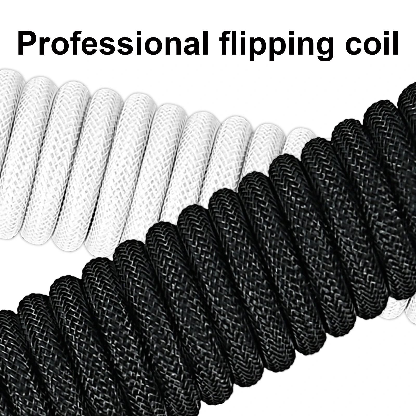 Coiled Keyboard Cable Type C To USB-A Mechanical Keyboard Cable Detachable Metal Aviator Double Sleeved Wire For Gaming Keyboard
