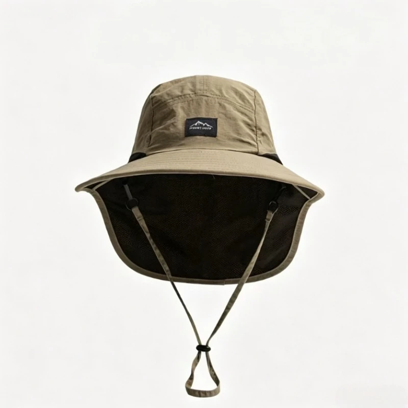 Caps Summer Wide Brim Neck Protection Unisex Bucket Hats Outdoor Visor Quick-drying Panama Sunscreen Tied Fishing Hiking Hat