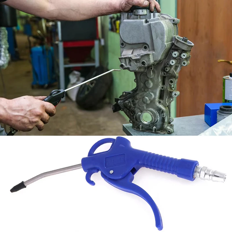 Air Blow Gun, High Flow Air Blower Gun for Compressor with Angled Bent Nozzle, Three Colors to Choose from, Short Style