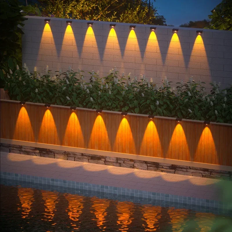 1/2/4PCS Solar Wall Lights Outdoor Waterproof Garden Step Lighting for Yard Fence Stair Pathway Decoration Outside Solar Lights