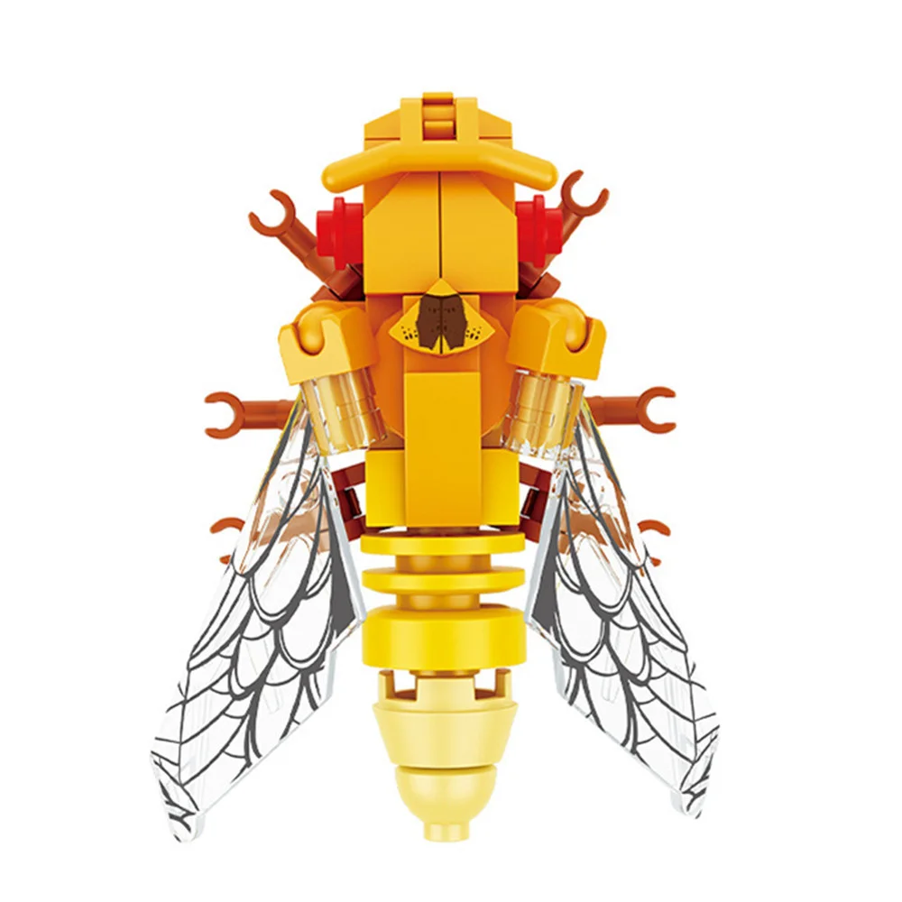 Moc Insect Animal Model Bee Ant Butterfly Cricket Grasshopper Set Building Blocks Diy Children Puzzle Assemble Toys Boy Kid Gift