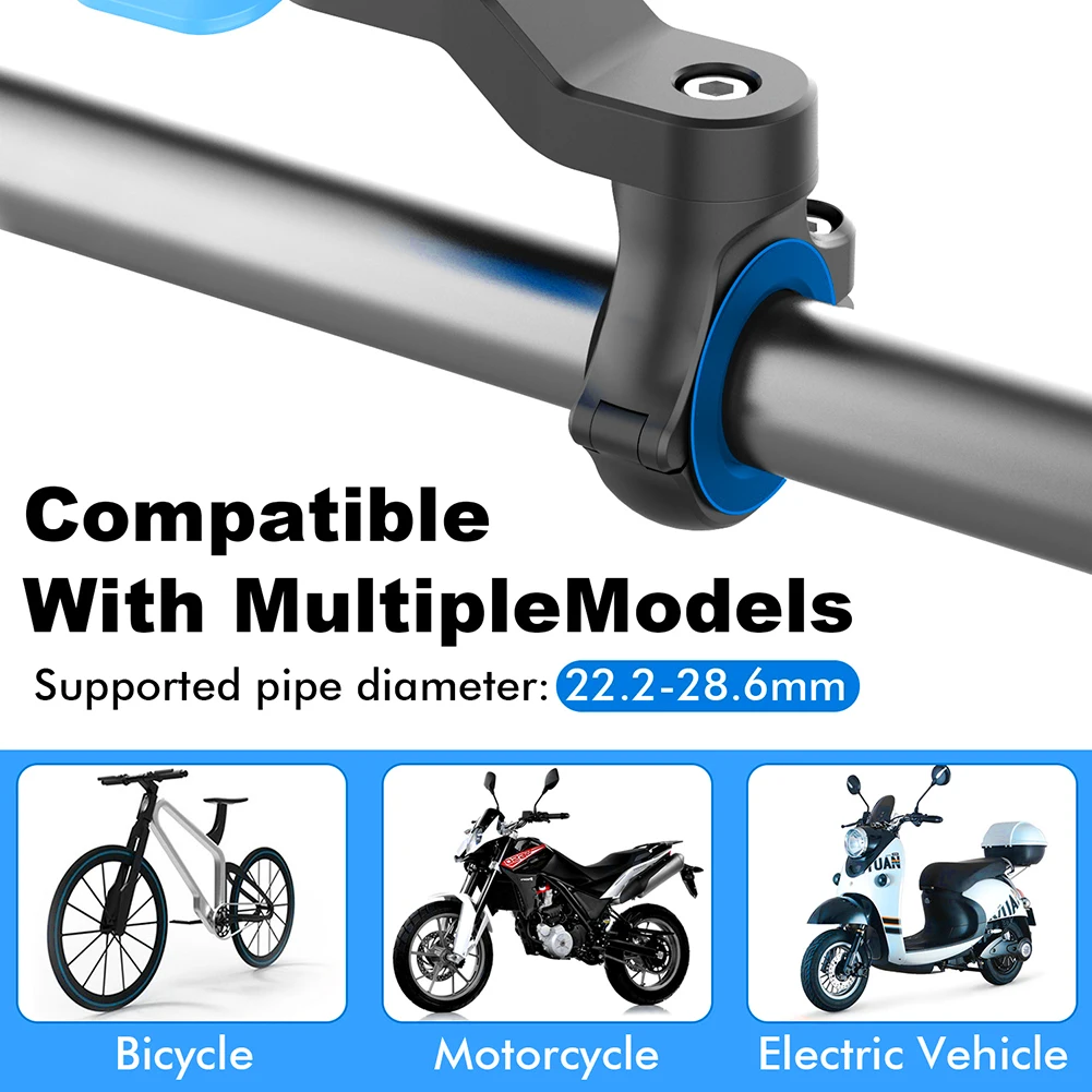 Motorcycle Bike Phone Holder Phone Bracket Vibration Damper Bike Handlebar Navigation Support for 4.7-7.2'' Phone