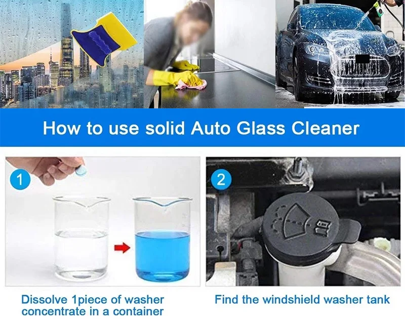 Solid Cleaner Car Windscreen Cleaner Effervescent Tablet Auto Wiper Glass Solid Cleaning Concentrated Tablets Detergent