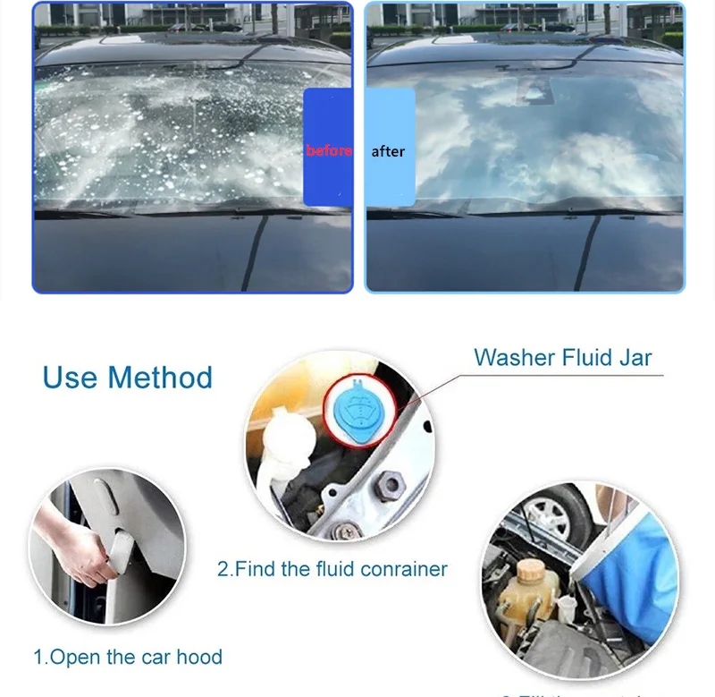 Solid Cleaner Car Windscreen Cleaner Effervescent Tablet Auto Wiper Glass Solid Cleaning Concentrated Tablets Detergent