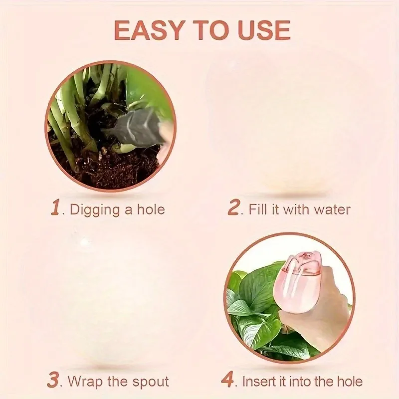 Pink Tulip Plant Watering Balls, Suitable for Indoor and Outdoor Plants, Automatic Plant Drippers, and Automatic Watering