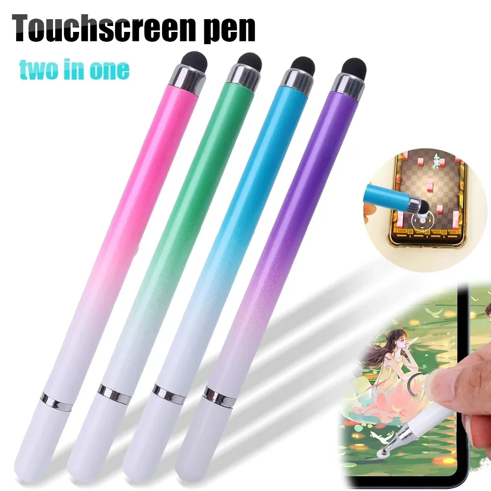 2 in 1 Universal Stylus Pen For Tablet Mobile Android IOS Phone iPad Accessories Drawing Tablet Pens Capacitive Screen Touch Pen