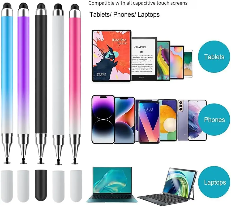 2 in 1 Universal Stylus Pen For Tablet Mobile Android IOS Phone iPad Accessories Drawing Tablet Pens Capacitive Screen Touch Pen
