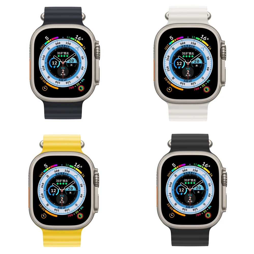 Ocean Strap for Apple Watch Ultra 4 3 2 Band 49mm 44mm 40mm 45mm 42 46mm Silicone Correa Bracelet iWatch Series SE 8 9 10 11 12