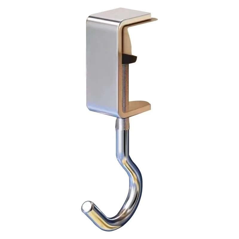 1/2pcs 360° Rotatable Steel Table Hooks - Detachable, Non-Destructive Installation for Office Desks, School Dormitories