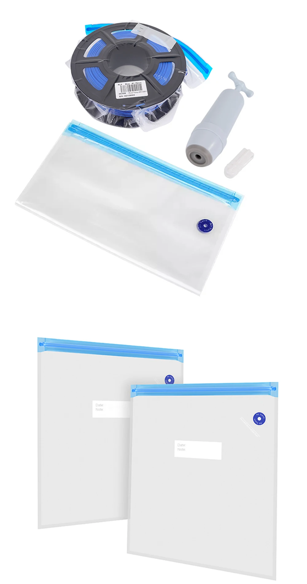 3D Printer Filament Storage Bag PLA ABS PETG Vacuum Bag Dryer Safekeep Humidity Resistant Sealing Bags Keep Filament Dry Sealed