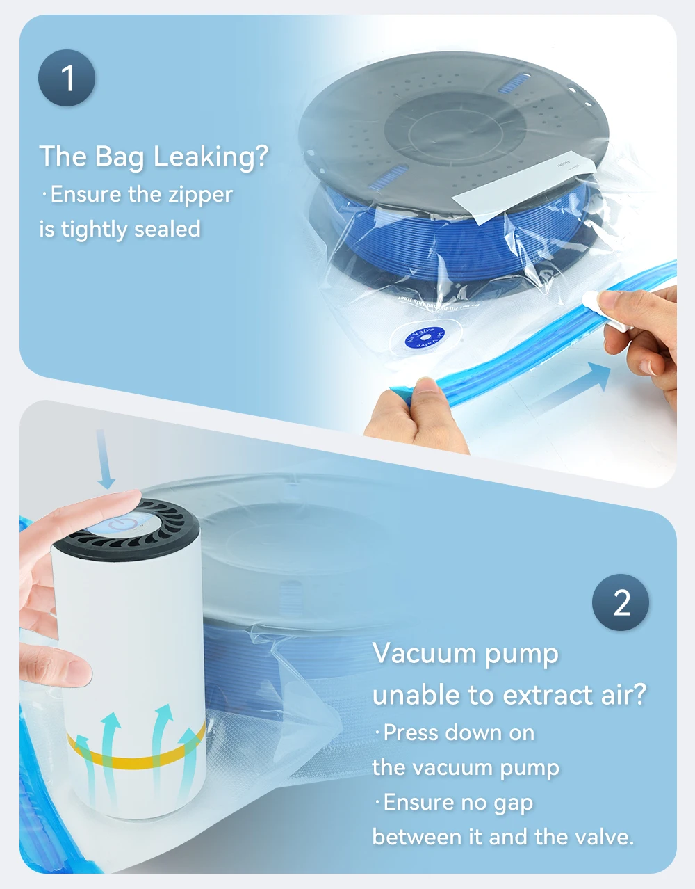 3D Printer Filament Storage Bag PLA ABS PETG Vacuum Bag Dryer Safekeep Humidity Resistant Sealing Bags Keep Filament Dry Sealed
