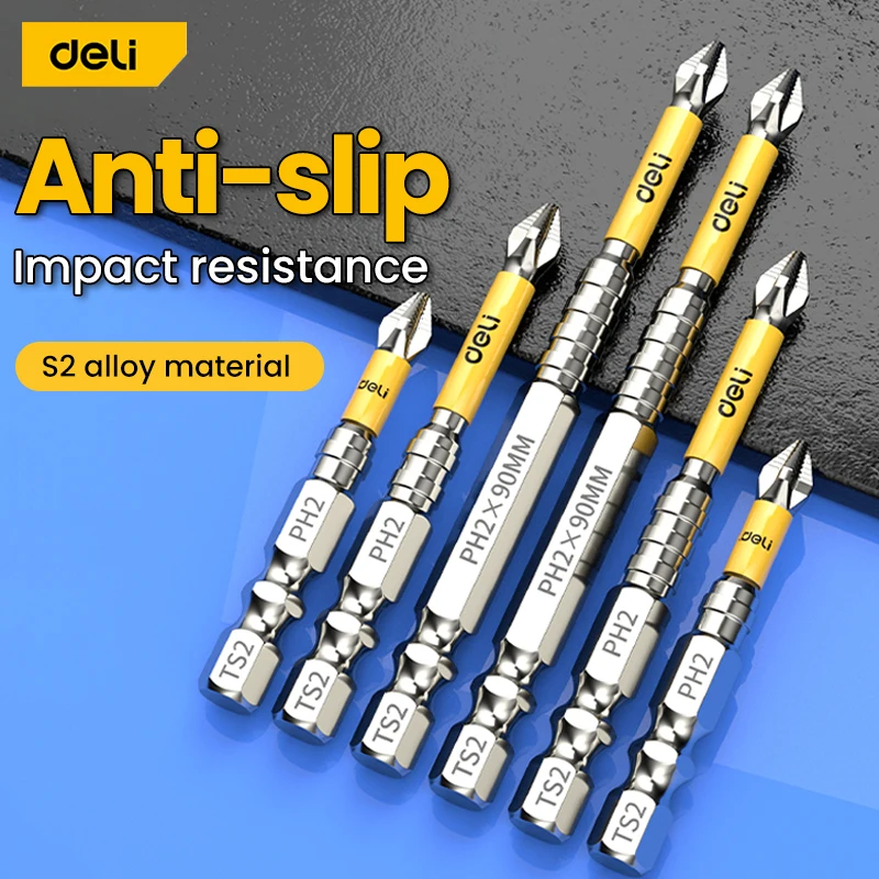 5PCS Upgraded High Hardness And Strong Magnetic Bit 25/50/65/70/90/150mm Non-slip Cross High Hardness Electric Hand Drill Screw