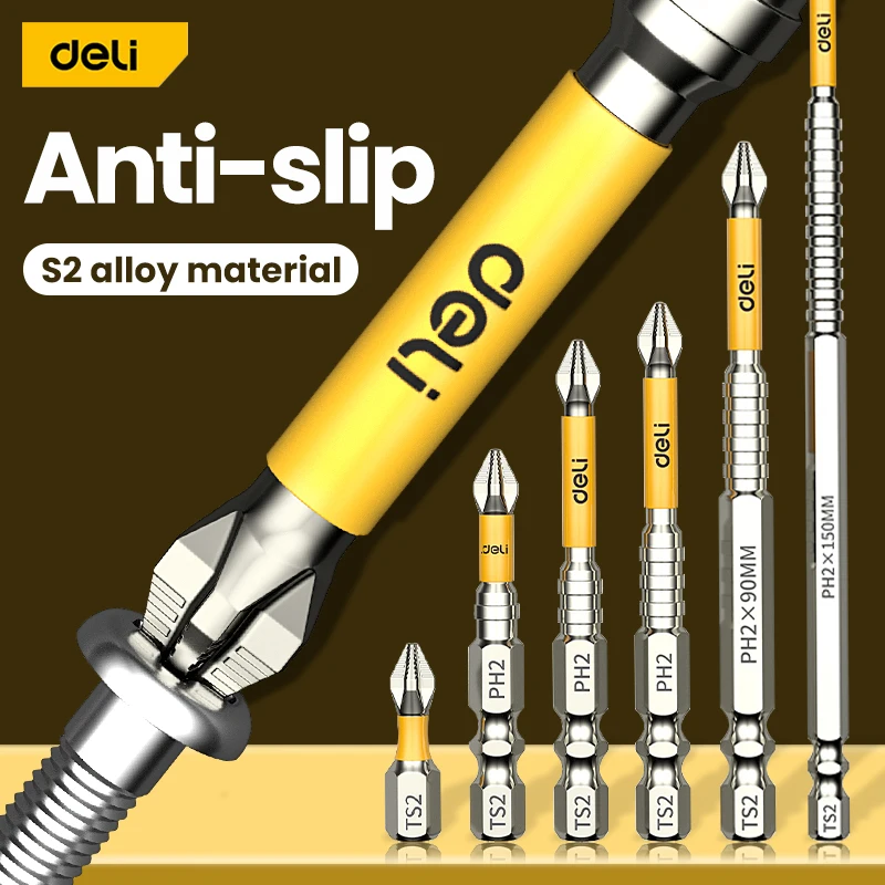 5PCS Upgraded High Hardness And Strong Magnetic Bit 25/50/65/70/90/150mm Non-slip Cross High Hardness Electric Hand Drill Screw