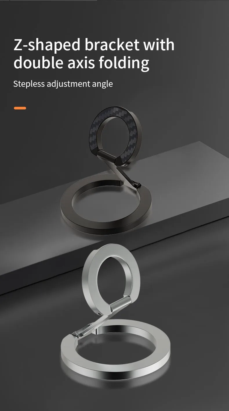 For Double-Sided Magnetic Phone Ring Holder for MagSafe Kickstand Magnet Grip for iPhone 16 15 14 For Huawei Xiaomi Stand Holder