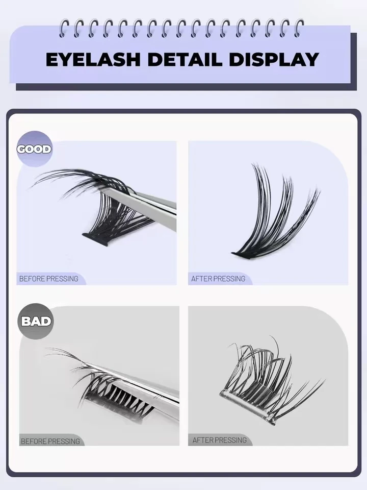 DIY Clusters Lash Kit Full Set 8-16mm Mix Bond&Seal Tweezers Lash for Self Application Makeup Individual Eyelash Extensions