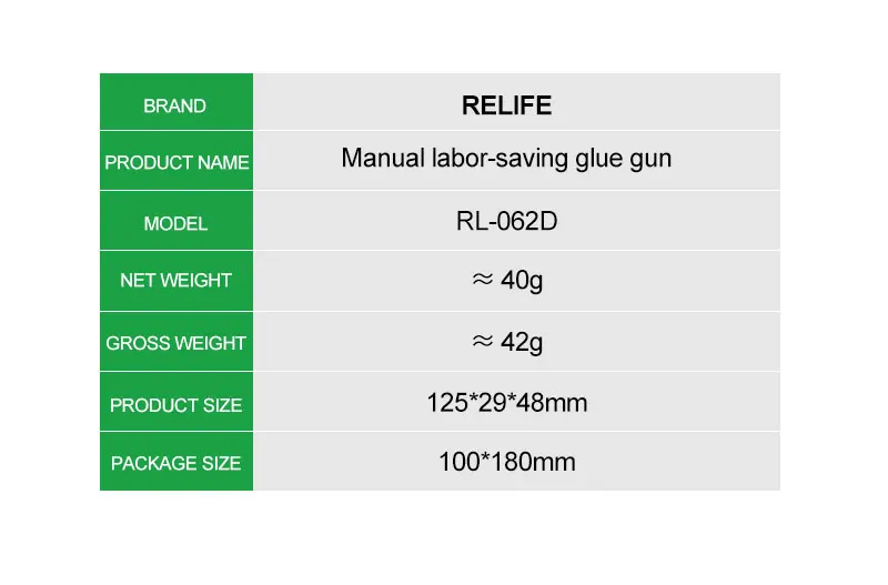 RELIFE RL-062D Manual Labor-saving Glue Booster for 5-10CC Syringe Soldering Oil High Strength Solder Mask Propulsion Tool