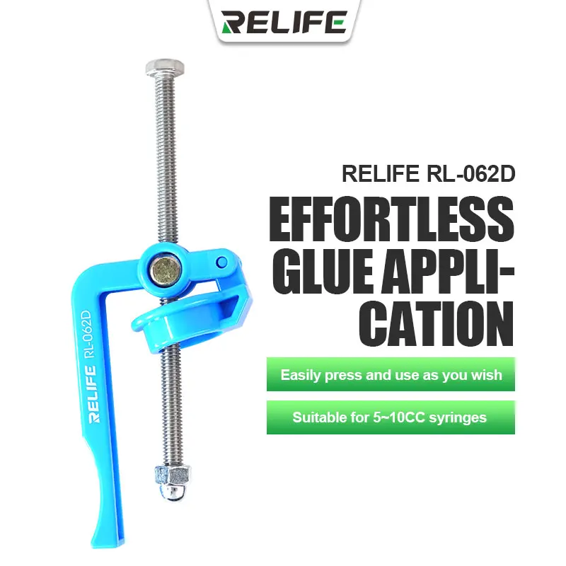 RELIFE RL-062D Manual Labor-saving Glue Booster for 5-10CC Syringe Soldering Oil High Strength Solder Mask Propulsion Tool