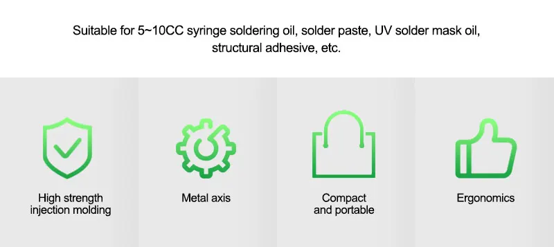 RELIFE RL-062D Manual Labor-saving Glue Booster for 5-10CC Syringe Soldering Oil High Strength Solder Mask Propulsion Tool
