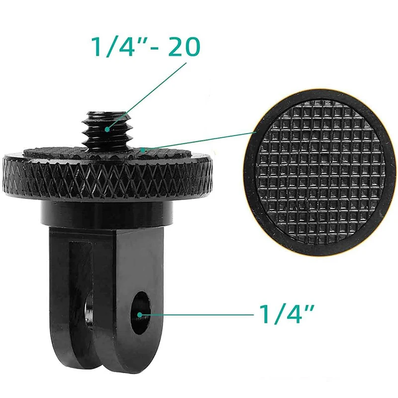 1/4 Inch Screw Tripod Adapter 360 Rotating Mount Holder For Go Pro 13 12 11 10 9 Insta 360 X5 X4 DJI OSMO 360 Camera Accessories