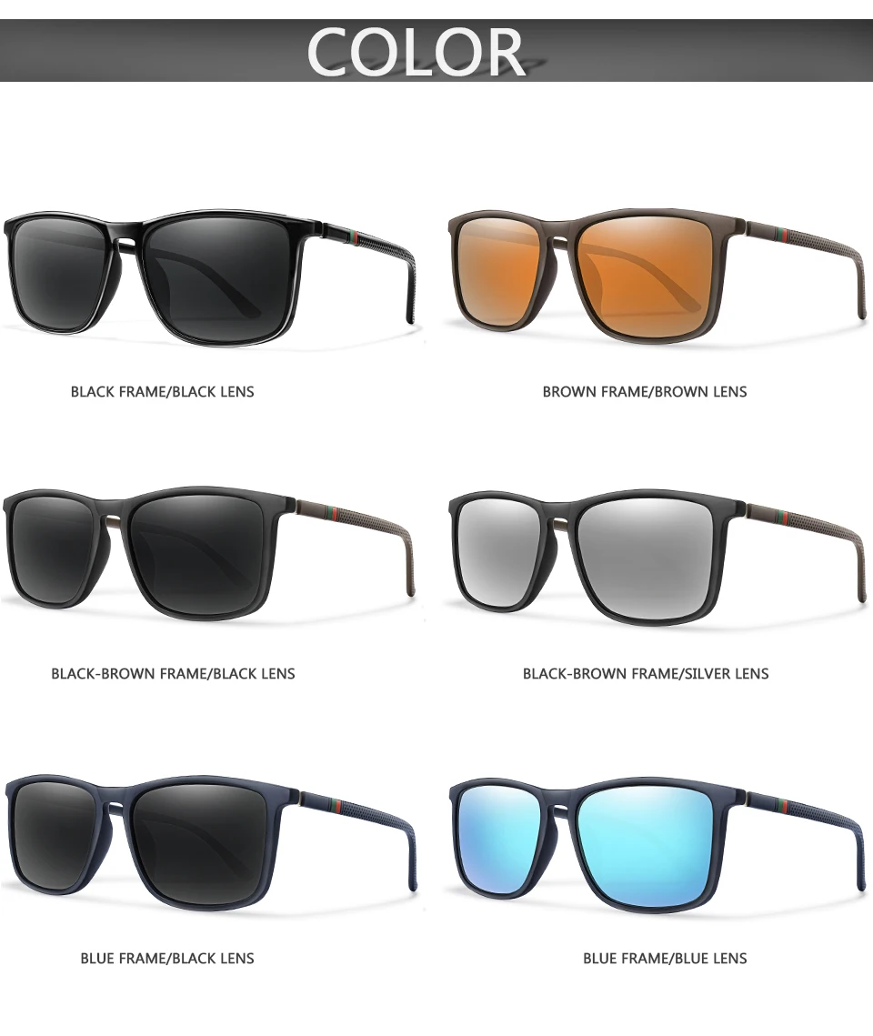 Luxury Square Vintage Polarized Cycling Sunglasses Men Women Fashion Travel Driving Fishing Sun Glasses Male Eyewear UV400