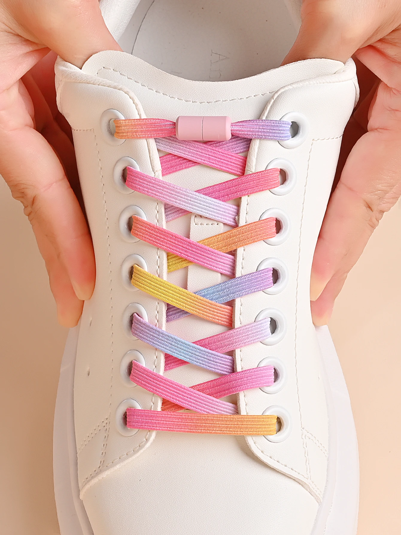 1Pair/2Pairs/4Pairs No Tie Shoe Laces Colorful Buckle Shoelaces Pearl Light Colorful Fashion Without Ties Elastic Laces Sneaker