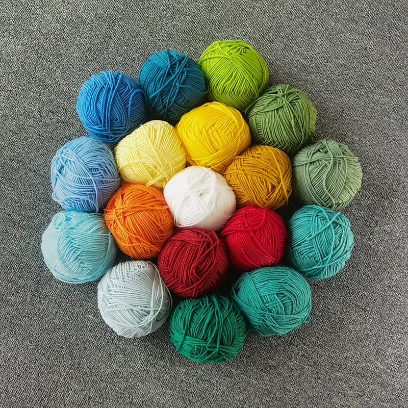 40-50g/Set 4ply Milk Cotton(80%) Knitting Yarn Needlework Dyed Lanas For Crochet Craft Sweater Hat Dolls At Low Price