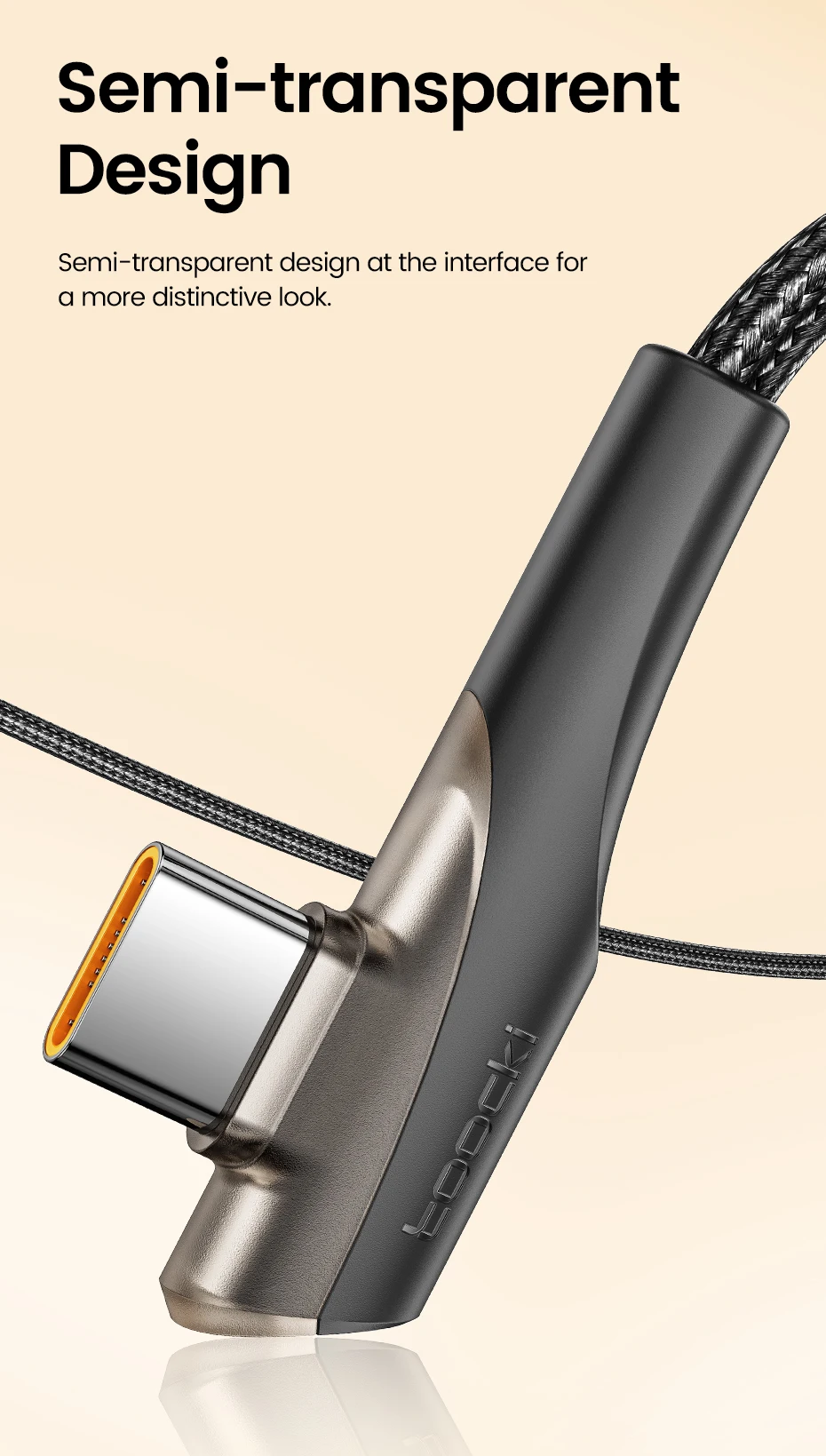 Toocki PD 60W 100W USB Type C Cable 90 Degree Dual Elbow Data Cord For iPhone 15 Xiaomi Samsung S23 Realme 5A Fast Charging Wire