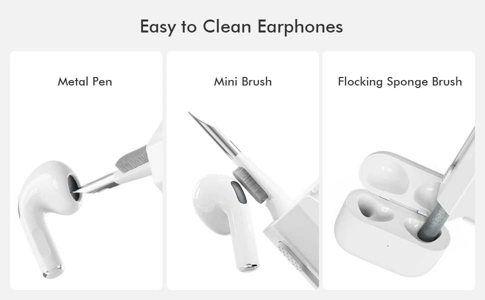 8 in 1 Cleaning Kit Computer Keyboard Cleaner Brush Earphones Cleaning Pen For Headset IPad Phone Cleaning Tools Keycap Puller