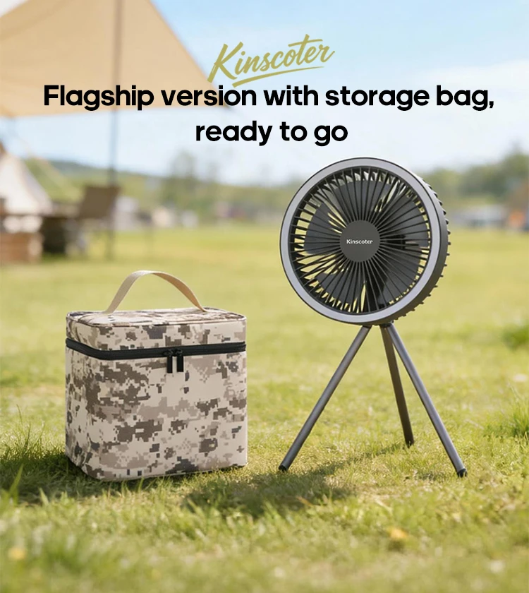 10000mAh 4000mAh Camping Fan Rechargeable Desktop Portable Circulator Wireless Ceiling Electric Fan with Power Bank LED Lighting