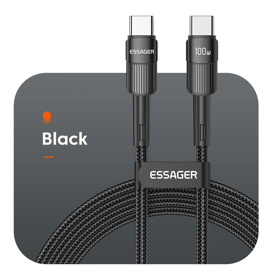 Essager 100W USB Type C To USB C Cable USB-C PD Fast Charging Charger Wire Cord For Macbook Samsung Xiaomi Type-C USBC Cable 3M