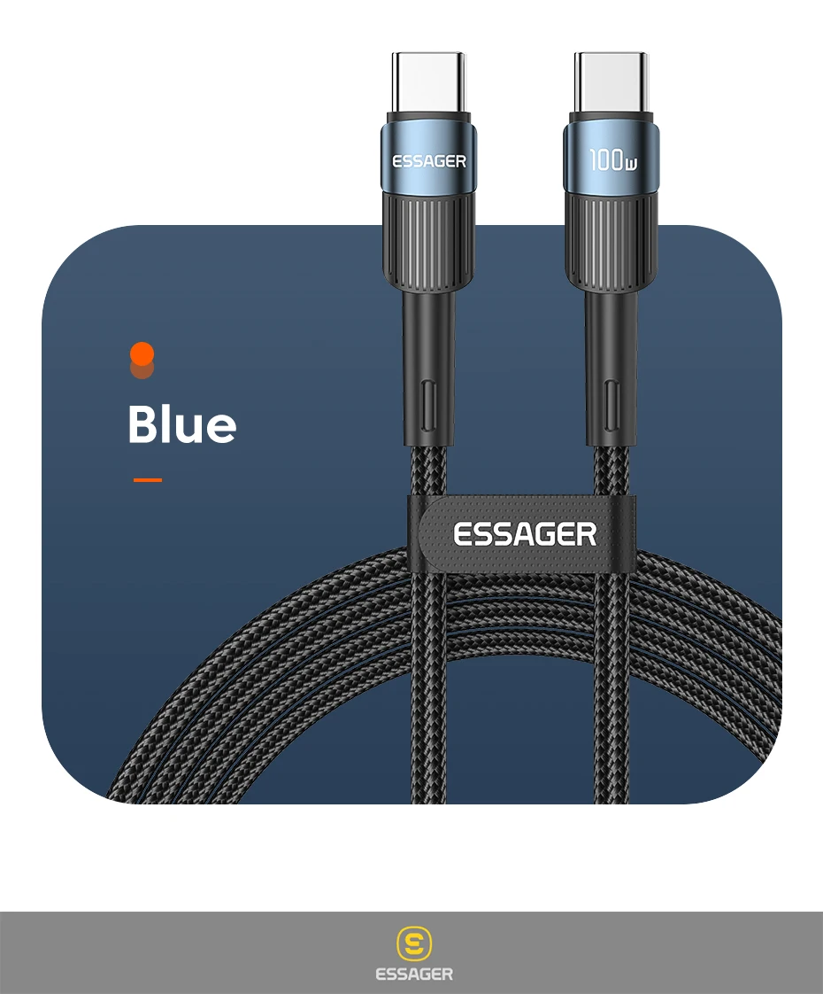 Essager 100W USB Type C To USB C Cable USB-C PD Fast Charging Charger Wire Cord For Macbook Samsung Xiaomi Type-C USBC Cable 3M