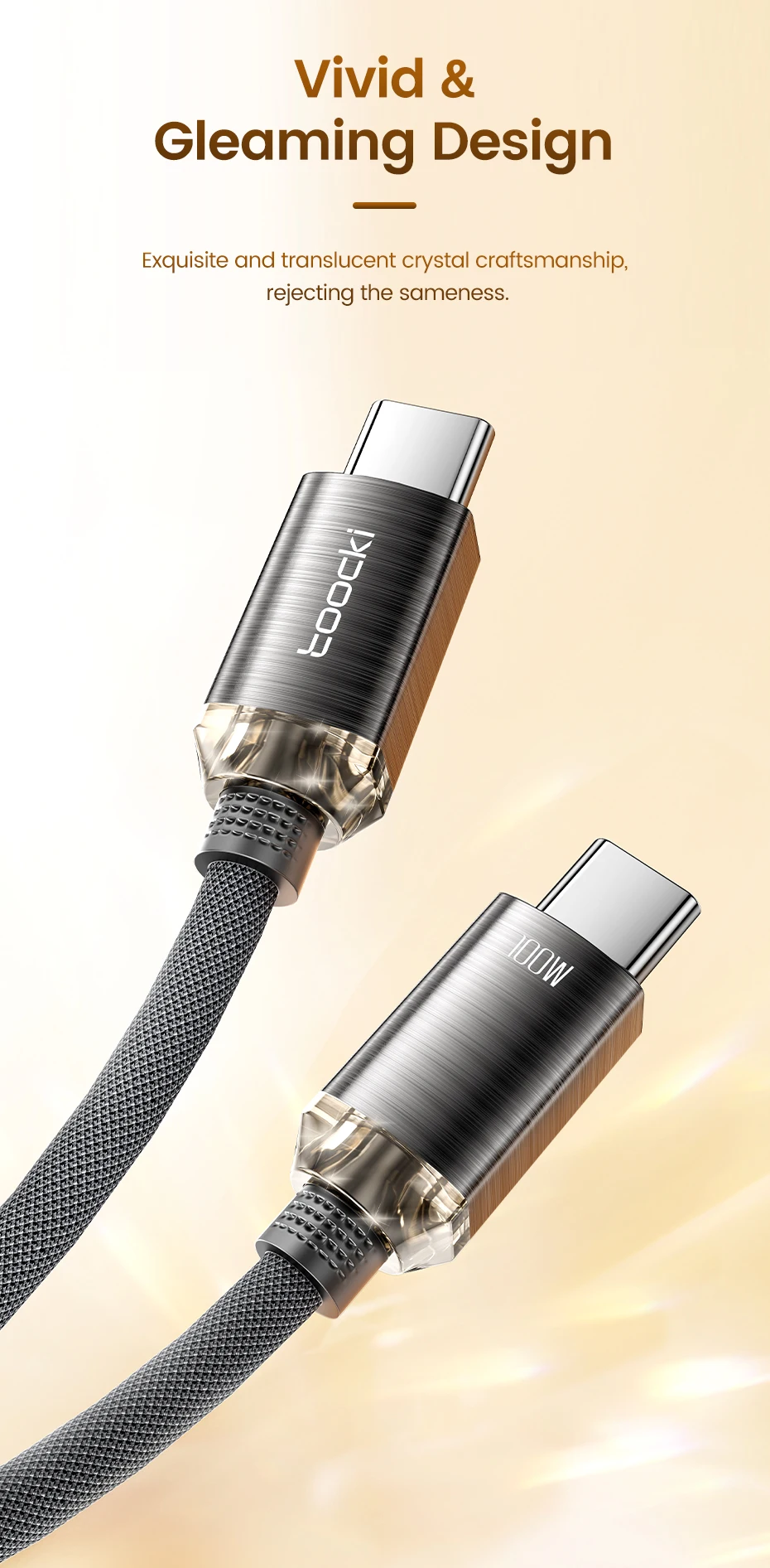 Toocki PD100W Fast Charging Cable USB C To C For iPhone 15 Type C To Type C Wire Phone Charger For Samsung Xiaomi Hoco Data Cord