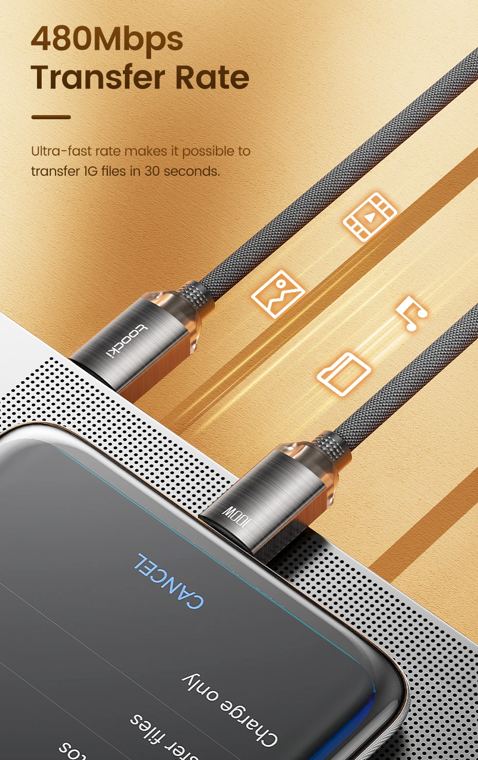 Toocki PD100W Fast Charging Cable USB C To C For iPhone 15 Type C To Type C Wire Phone Charger For Samsung Xiaomi Hoco Data Cord