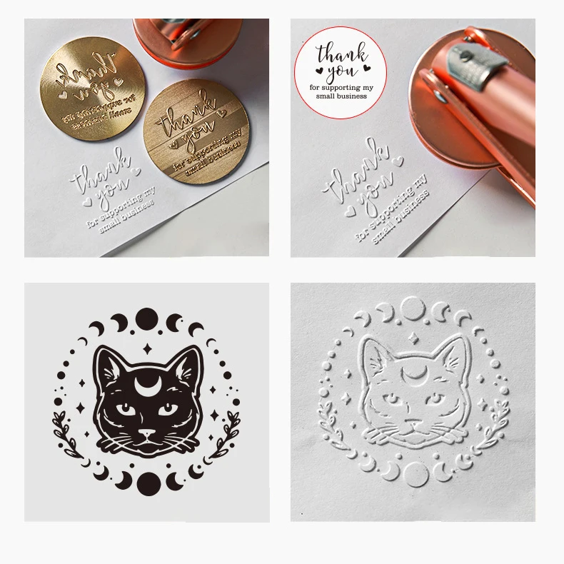 Embosser Stamp LOGO Customized Wedding Library Book Private Seals Customization Envelope Party Invitation Embossing Stamps DIY