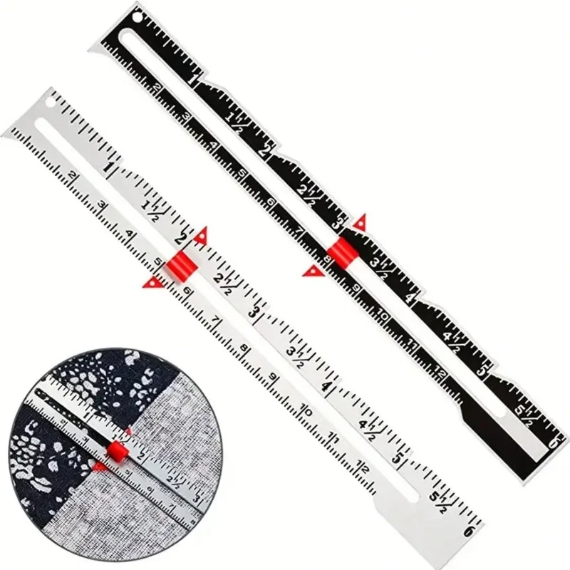 1pc Metal Sliding Guage, Sewing Measuring Tool, Sewing Guage For Quilting And Sewing, Sewing Accessories, Sewing Notions