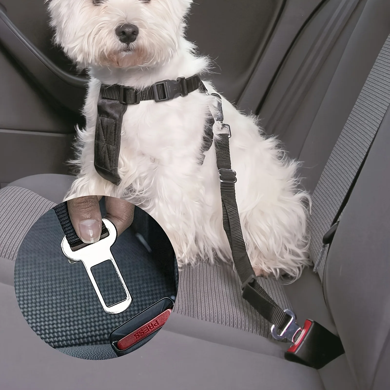 2/4 Pet Seat Belt Adapters - Car Metal Clips for Pet Leashes, Compatible with Truck & Car Seats