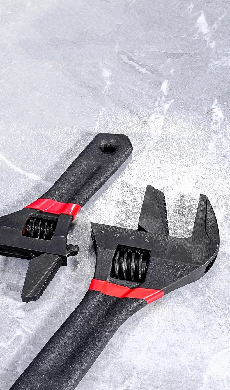 1 Pcs 6/8” Short Handle Adjustable Wrench Oversized Open Bathroom Wrench Mini Small Board Large-diameter Adjustable Short Handle