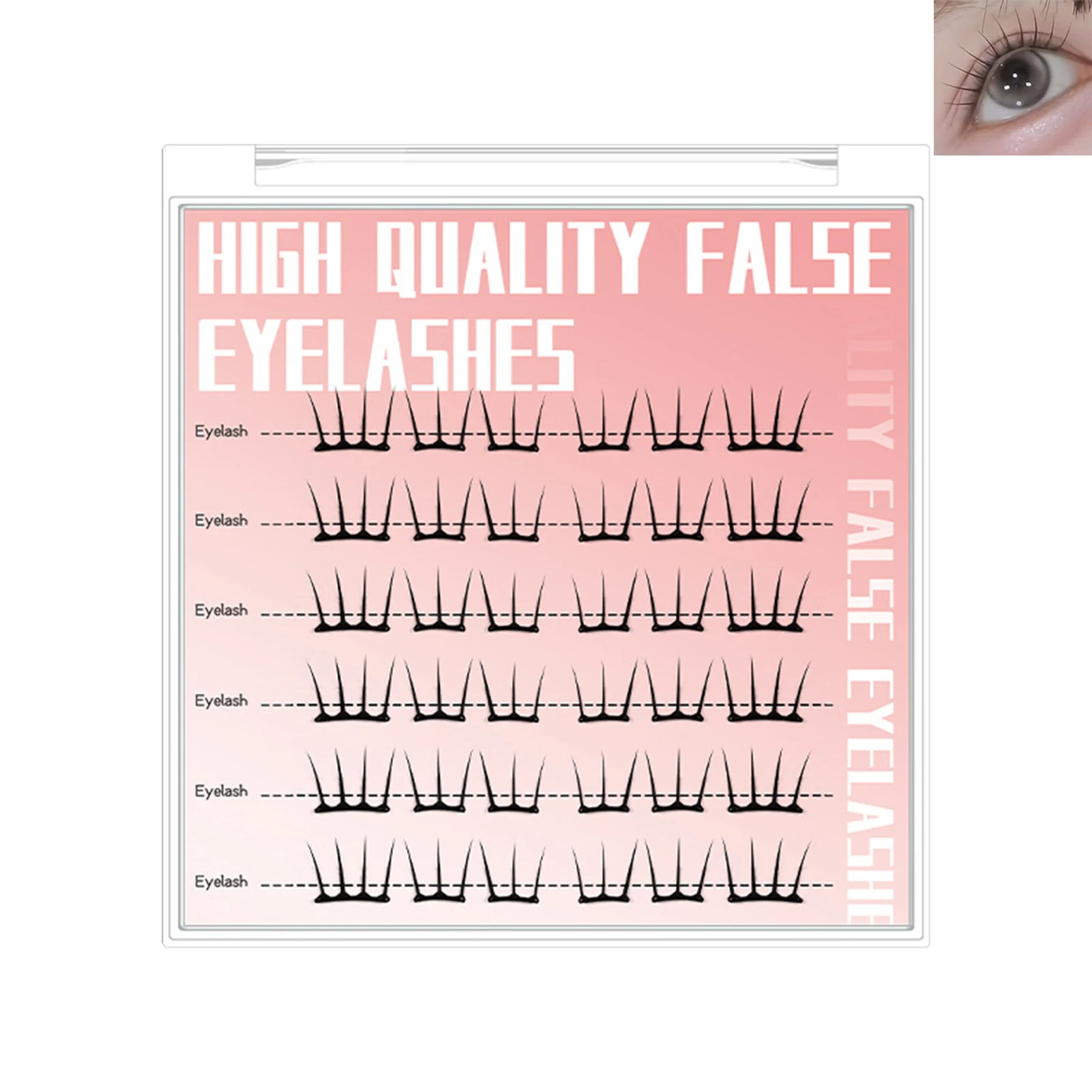 6 Rows Press on Comic Eyelash Clusters No Glue Soft Individual Anime Lashes Individual Lashes Cluster