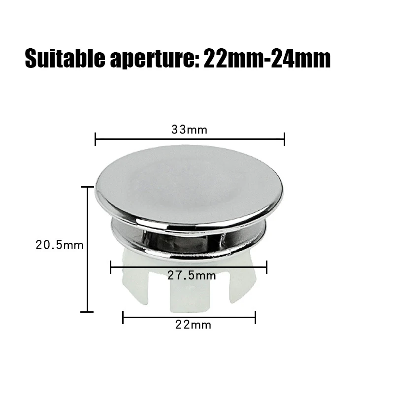 4PCS Plastic Bathroom Kitchen Basin Sink Overflow Cover Ring Insert Replacement Chrome Hole Round Drain Cap Basin Accessory