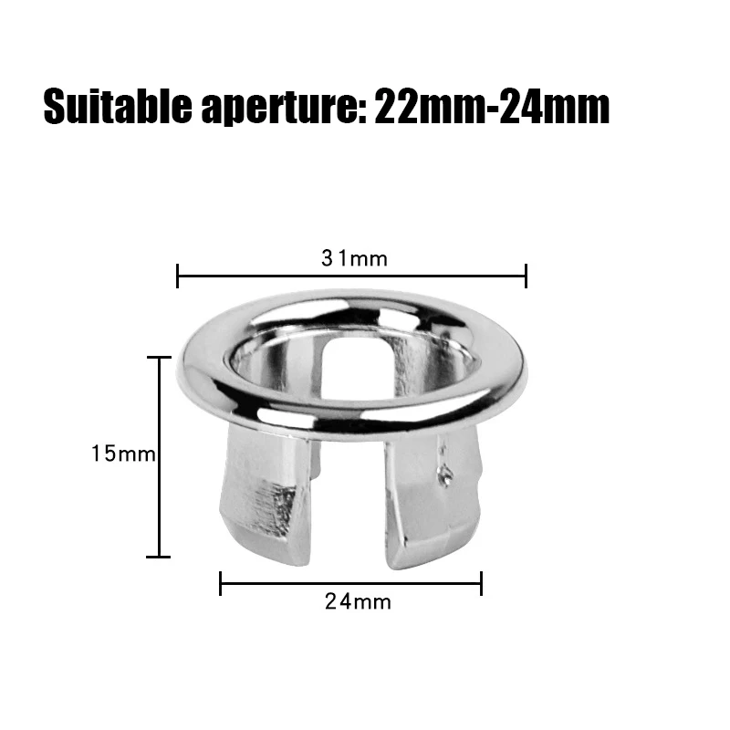4PCS Plastic Bathroom Kitchen Basin Sink Overflow Cover Ring Insert Replacement Chrome Hole Round Drain Cap Basin Accessory